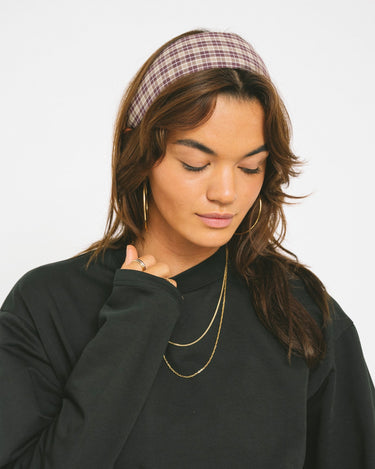 Headband Checked Brown - Things I Like Things I Love