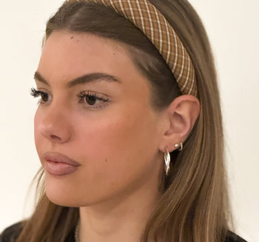 Headband Checked Brown - Things I Like Things I Love