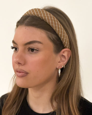 Headband Checked Brown - Things I Like Things I Love