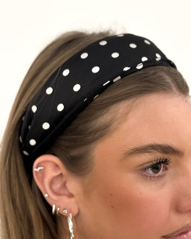 Headband Polkadot Black - Things I Like Things I Love