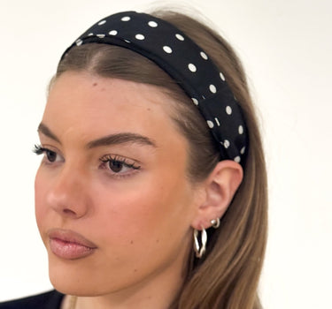 Headband Polkadot Black - Things I Like Things I Love