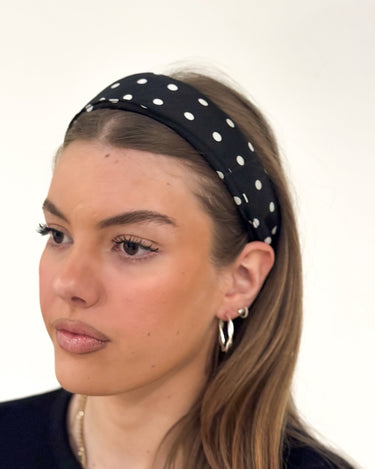 Headband Polkadot Black - Things I Like Things I Love