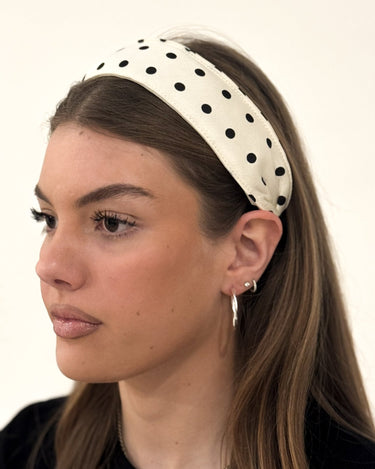 Headband Polkadot White - Things I Like Things I Love