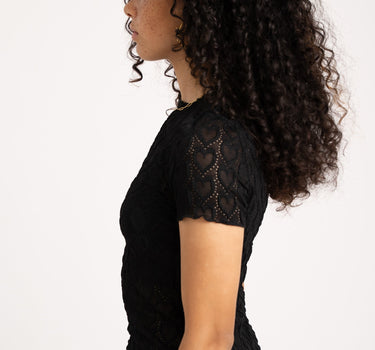 Heart Mesh Top Zwart - Things I Like Things I Love