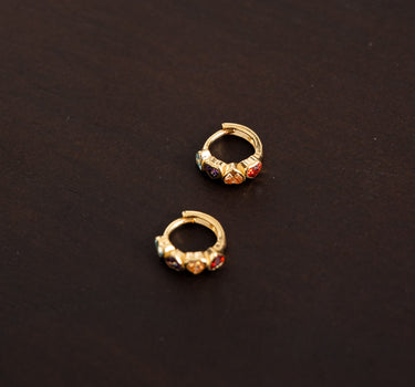 Heart stone huggies Gold - Things I Like Things I Love