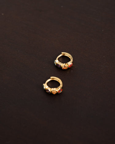 Heart stone huggies Gold - Things I Like Things I Love