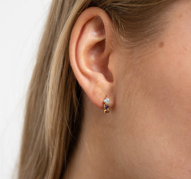 Heart stone huggies Gold - Things I Like Things I Love