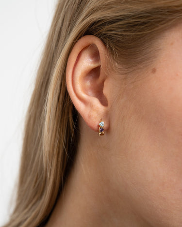 Heart stone huggies Gold - Things I Like Things I Love