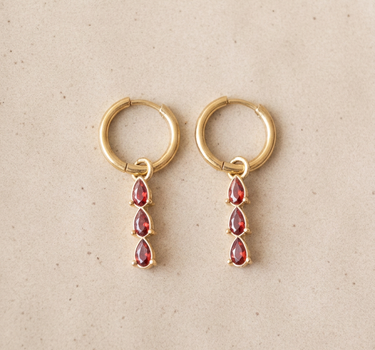 TILTIL Set of 2 Amber Zircon Drop Earrings Gold