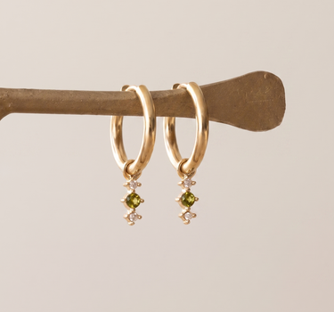 TILTIL Set of 2 Sage Trio Zircon Earrings Gold