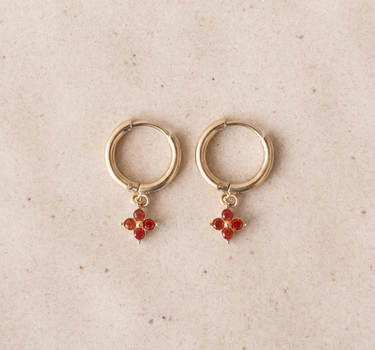 TILTIL Set of 2 Jade Star Zircon Earrings Gold Orange