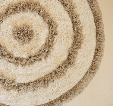 HKLIVING - Bath Mat Round Beige/White - Things I Like Things I Love