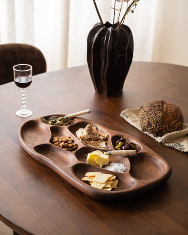 HKLIVING Handgesneden Borrelschaal Acaciahout Bruin - Things I Like Things I Love