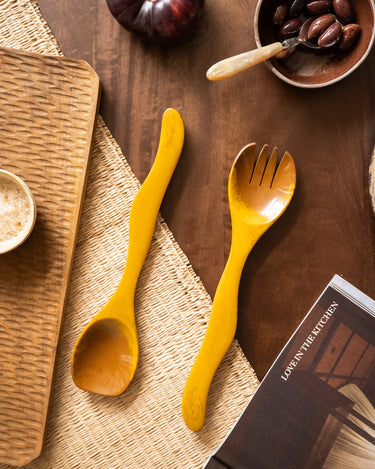 HKLIVING Salad Servers Ochre - Things I Like Things I Love