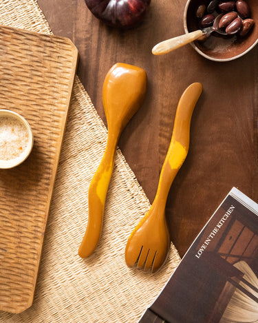 HKLIVING Salad Servers Ochre - Things I Like Things I Love