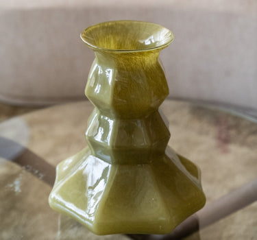 HKLIVING Vase Silhouette Glass Olive Green - Things I Like Things I Love