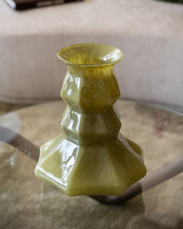 HKLIVING Vase Silhouette Glass Olive Green - Things I Like Things I Love
