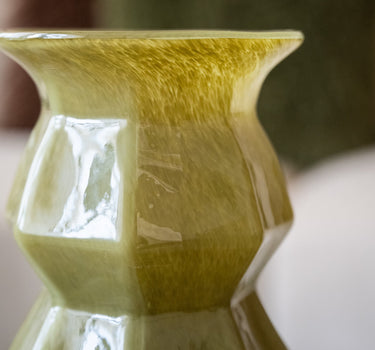 HKLIVING Vase Silhouette Glass Olive Green - Things I Like Things I Love