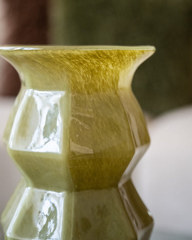 HKLIVING Vase Silhouette Glass Olive Green - Things I Like Things I Love