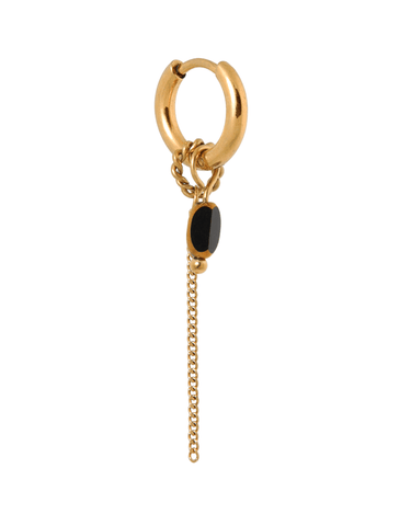 Hoops Chain Noir Gold - Things I Like Things I Love