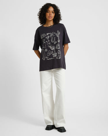 Ida O - Neck Aloha T-Shirt Black - Things I Like Things I Love