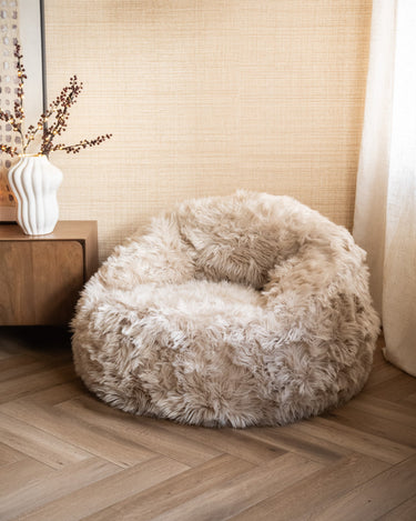 Inflatable Pouf Snuzzle Furry Taupe - Things I Like Things I Love