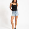 Irina WIde Shorts Mini Denim Blauw - Things I Like Things I Love