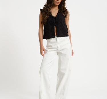 Jade Broderie Vest Black - Things I Like Things I Love