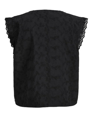 Jade Broderie Vest Black - Things I Like Things I Love