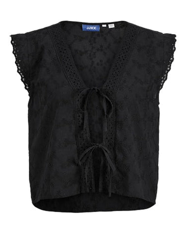 Jade Broderie Vest Black - Things I Like Things I Love