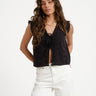 Jade Broderie Vest Black - Things I Like Things I Love