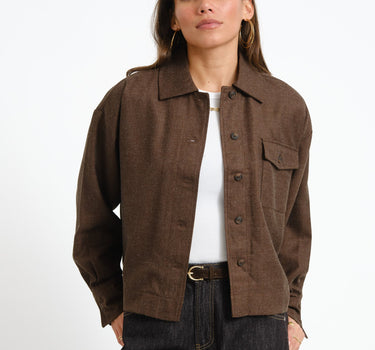 Jala Lili Overshirt Dark Brown Melange - Things I Like Things I Love