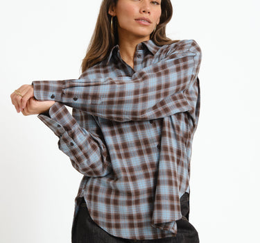 Jamie Check Flannel Shirt Skyway/Peacoat - Things I Like Things I Love