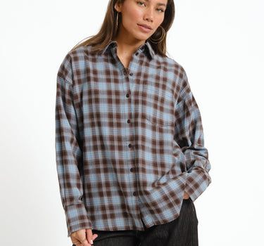 Jamie Check Flannel Shirt Skyway/Peacoat - Things I Like Things I Love