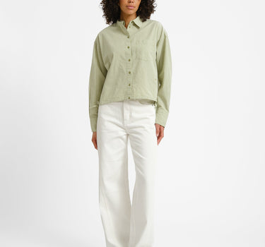 Jamie Poplin String Shirt Fern/White - Things I Like Things I Love