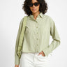 Jamie Poplin String Shirt Fern/White - Things I Like Things I Love