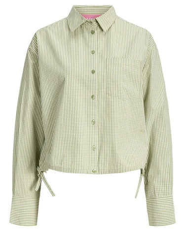Jamie Poplin String Shirt Fern/White - Things I Like Things I Love