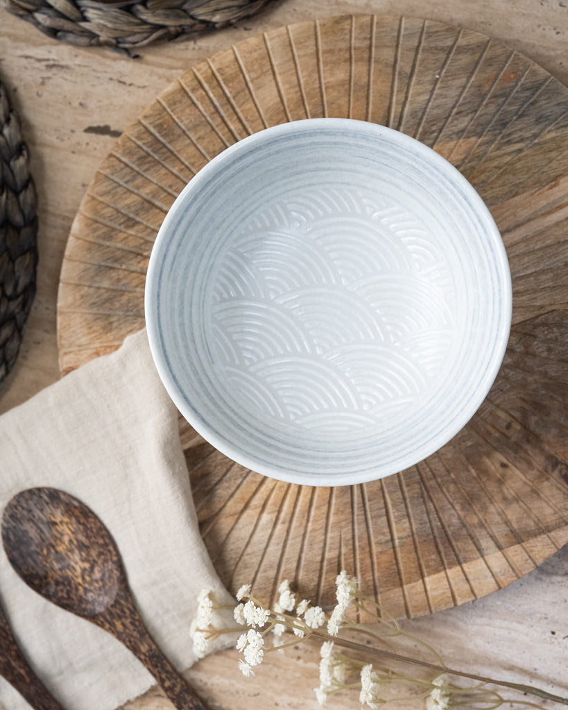 Japanese Ramen Bowl Masamura Seikaiha White - Things I Like Things I Love