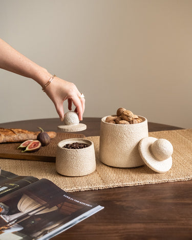 Jar Ceramic Beige - Things I Like Things I Love