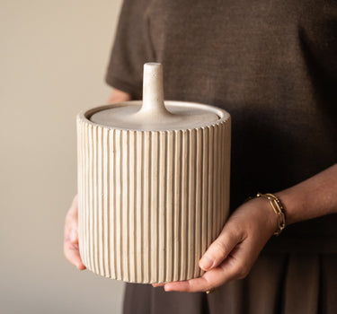 Jar Zilt Ceramic Beige - Things I Like Things I Love