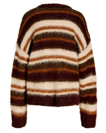 Joe Crew Neck Knit Fudge/Multi Stripes - Things I Like Things I Love