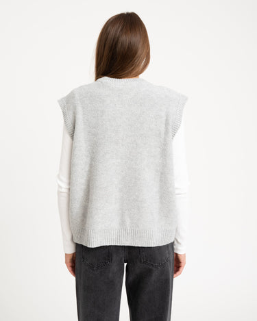 Josie Vest Knit Grey Melange - Things I Like Things I Love