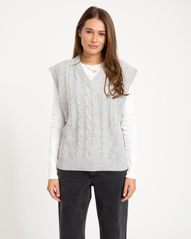 Josie Vest Knit Grey Melange - Things I Like Things I Love