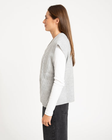 Josie Vest Knit Grey Melange - Things I Like Things I Love