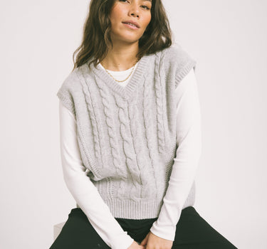 Josie Vest Knit Grey Melange - Things I Like Things I Love