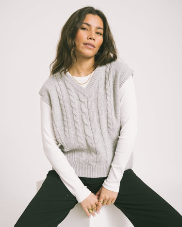 Josie Vest Knit Grey Melange - Things I Like Things I Love