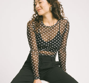 Judith Mesh Top Polka Dot - Things I Like Things I Love