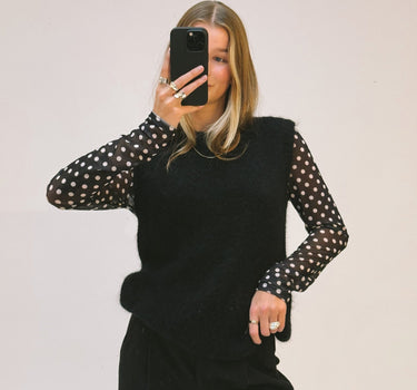 Judith Mesh Top Polka Dot - Things I Like Things I Love