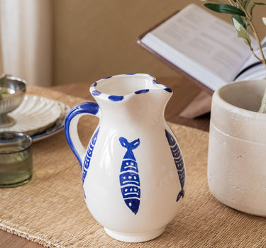 Jug Fish Ceramic Blue - Things I Like Things I Love