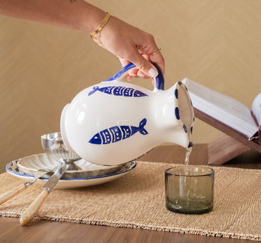 Jug Fish Ceramic Blue - Things I Like Things I Love